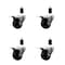 Service Caster 3'' Hard Rubber Swivel 1-3/8'' Expanding Stem Caster Set Total Lock Brake, 4PK SCC-EXTTL20S314-HRS-138-4 - alternate 1